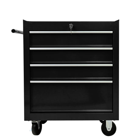 HFYee Rolling Tool Chest Metal Tool Box with Wheels Tool Cabinet Portable Tool Box with Wheels 4 Drawers Multifunctional Tool Cart with Wheels Craftsman Tool Chest, Black HFYee