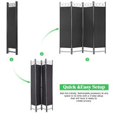 4 Panel Room Divider 6FT Steel Frame Screen Folding Privacy Divider Freestanding Partition for Home Office Bedroom (Black) PayLessHere