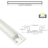 THMOOTHER Recessed LED Strip Channel Diffuser 10-Pack 6.56FT,23.5X7MM LED Tape Aluminum Track with Flange,Flush Mounted Wardrobe Bookcase Wine Cabinet Wooden Furniture Groove Integrated Low Profile THMOOTHER