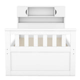 Modern Twin Size Captain Bed with Storage Headboard and 4 Drawers in White by XD Designs XD Designs