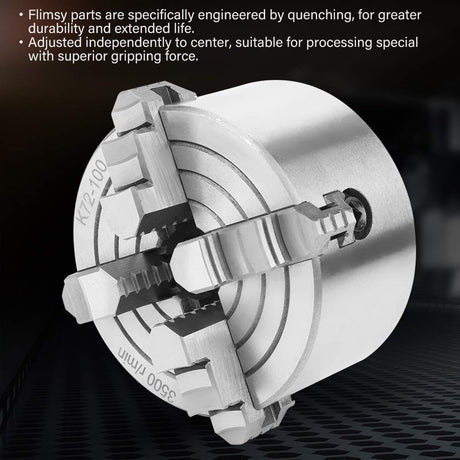 4inch 4 Jaw Lathe Chuck,K72-100 4 Jaw Independent Reversible Jaw,Metal Lathe Chuck,for lathe,Turning Machine Accessories Liccx