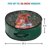 Propik Christmas Wreath Storage Bag 36" - Garland Holiday Container with Clear Window - Tear Resistant Fabric - 36" X 36" X 8" (Green) ProPik