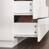 FUFU&GAGA Glossy Dresser with Lights, White Chest of Drawers, High Gloss Modern 8 Drawer Storage, 63” Wide Double Dressers for Bedroom Living Room Hallway, 63”W x 15.7”D x 30.9”H FUFU&GAGA