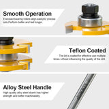 XDENGP Professional 2 PCS Tongue and Groove Router Bit Set 1/4 Inch Shank, 3 Teeth T Shape Wood Milling Cutter Woodworking Tools, Matched Oak Hardwood Floor Wainscoting Boards Joinery Router Bit XDENGP