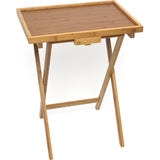 Lipper International Bamboo Wood Lipped Snack Tables, 20" x 15" x 25.5", One Table Lipper International