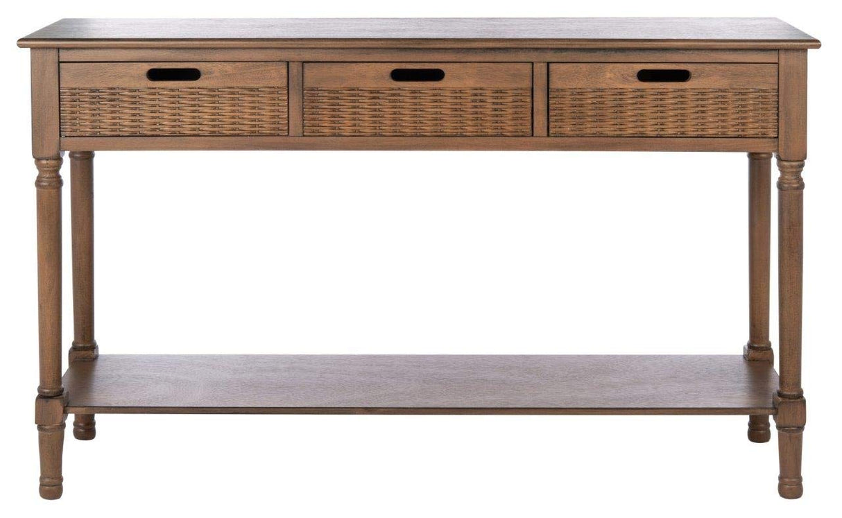 SAFAVIEH Home Collection Landers Brown 3-Drawer Console Table CNS5711C Safavieh