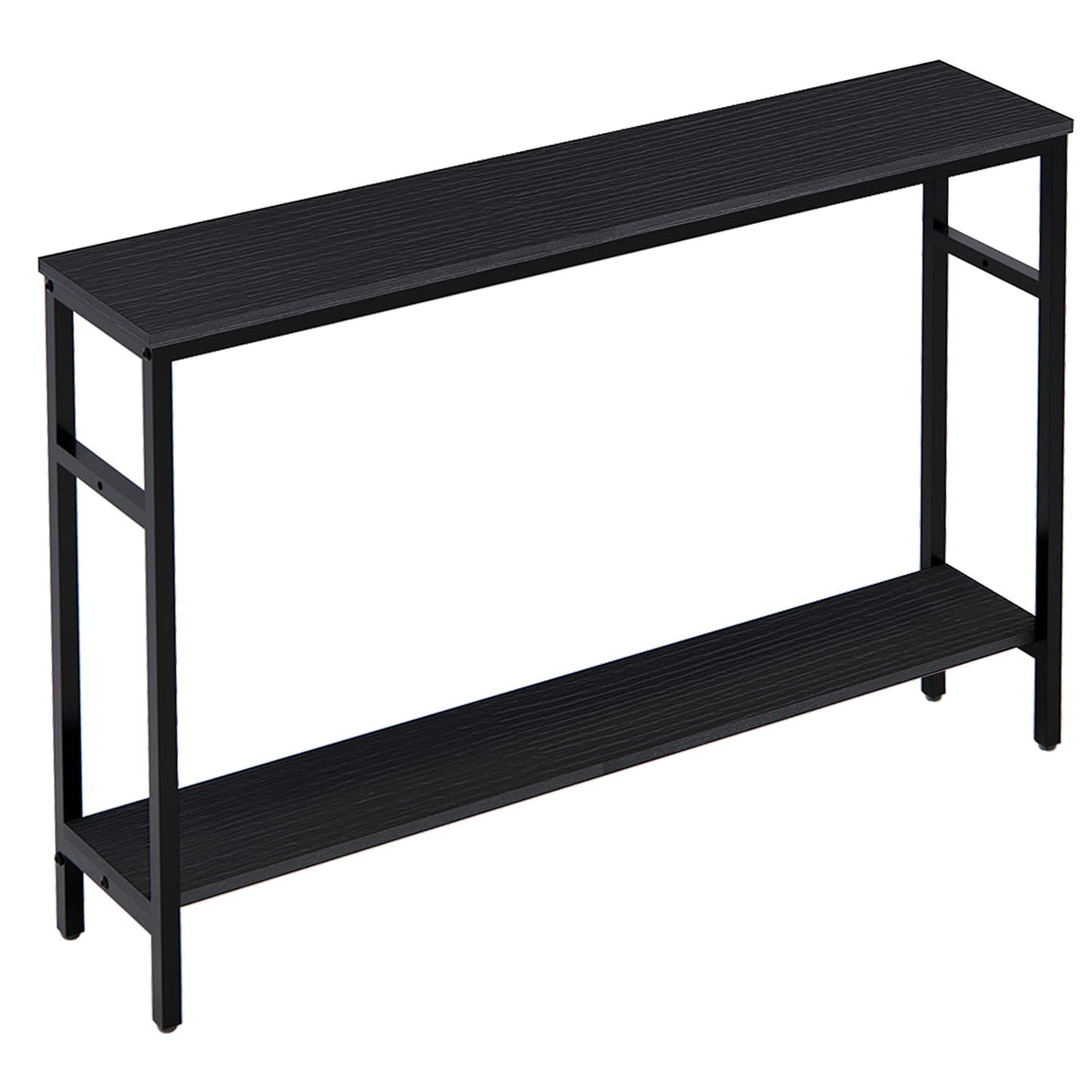 Timberer Narrow Console Table, 47 Inch Sofa Table with Adjustable Shelf, 2-Tier Long Skinny Table for Hallway, Entryway, Living Room, Foyer, Black Timberer