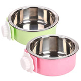 QIYADIN Dog Crate Bowl, Hanging Stainless Steel Removable Pet Crate Water & Food Bowls, Pet Cage Feeder Container Coop Cup for Cat Puppy Birds Rats Guinea Pigs Rabbit Hamster (2PCS) QIYADIN