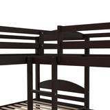 Harper & Bright Designs Twin L-Shaped Bunk Bed with Trundle, Can be Divided into Two L-Shaped Beds, No Spring Box Needed (Espresso) Harper & Bright Designs