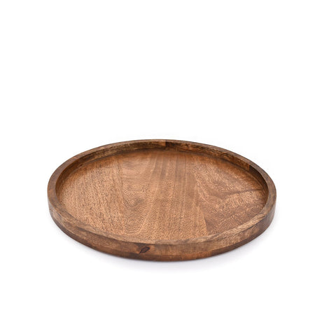 EDHAS Round Wooden Decorative Candle Holder Tray for Coffee Table Centerpieces Modern Farmhouse Home Decorations (12" x 12" x 1") EDHAS