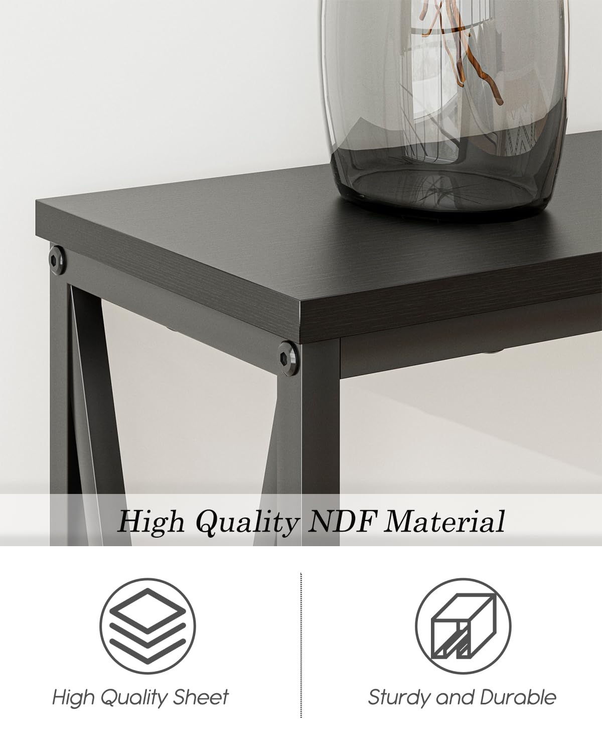 Masupu 70.9" Console Table, Modern Narrow Long Sofa Table Behind Couch, Skinny Entry Table, Industrial Sofa Table with Metal Frame for Hallway, Living Room, Classic Black… Masupu