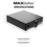 Drawer Safe with Super Biometric Finger Vein Recognition Lock for Two Pistols Storage Safe Quick Access with Biometric Fingerprint Under Desk Drawer Gun Safe for Home and Vehicle MAXSafes