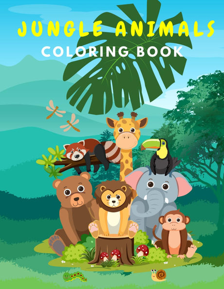 Jungle Animals Coloring Book: Fun and Easy Coloring for Kids Ages 4-8: Perfect for Kids Who Love Animals – Includes Adorable Jungle Creatures WoodArtSupply