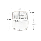 SLEERWAY 360° Swivel Barrel Chair, Modern Velvet Round Accent Chair, Comfy Upholstered Small Armchair with Gold Metal Base for Living Room Bedroom Nursery Office Sillas para Sala, Gray SLEERWAY