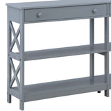Convenience Concepts Oxford 2-Drawer Console Table with Shelves, 60", Gray Convenience Concepts