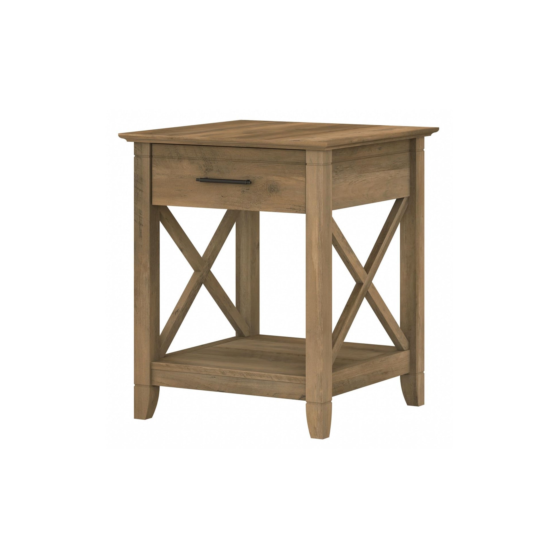 Bush Furniture Key West Small End Table with Storage | Modern Farmhouse Accent Shelf for Living Room in Reclaimed Pine - WoodArtSupply