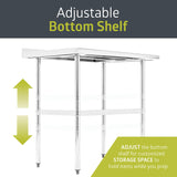 Pearington NSF Certified Stainless Steel Kitchen Prep and Work Table, Commercial Work Table for Restaurant and Home, 36" x 24", Stainless Steel Pearington