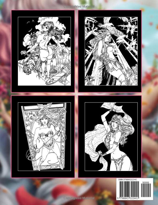 Midnight Seductive Ladies Coloring Book: A Coloring Pages On Dark Background With Erotic Illustrated Drawings Of Gorgeous Women For Adults to Relax And Relieve Stress WoodArtSupply
