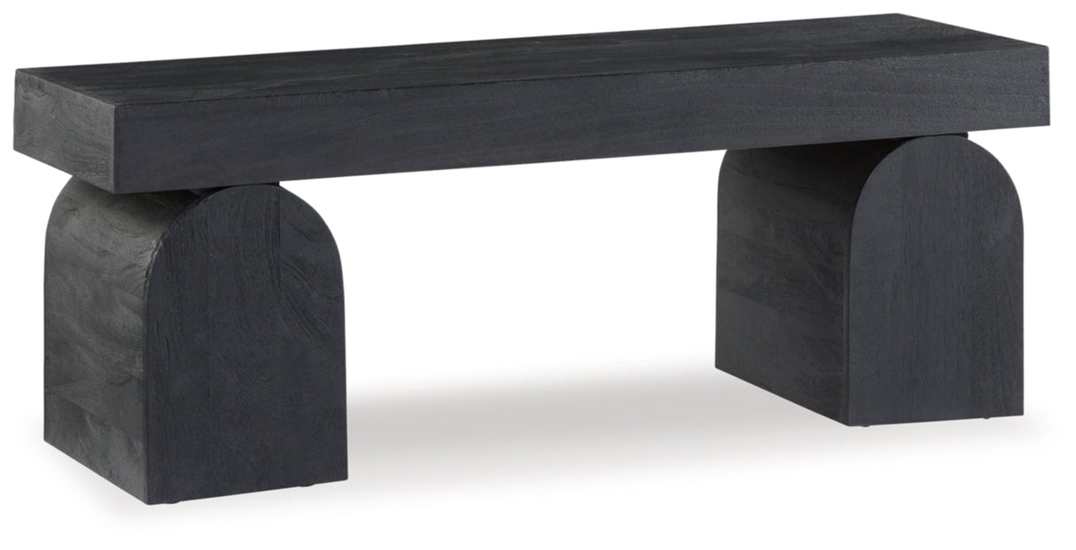 Signature Design by Ashley Holgrove Contemporary Accent Bench with Oversized Legs and for Living-Room, Home-Office or Entryway Use, Black Signature Design by Ashley