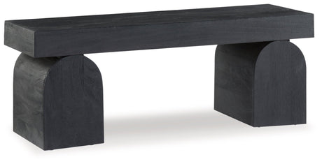 Signature Design by Ashley Holgrove Contemporary Accent Bench with Oversized Legs and for Living-Room, Home-Office or Entryway Use, Black Signature Design by Ashley