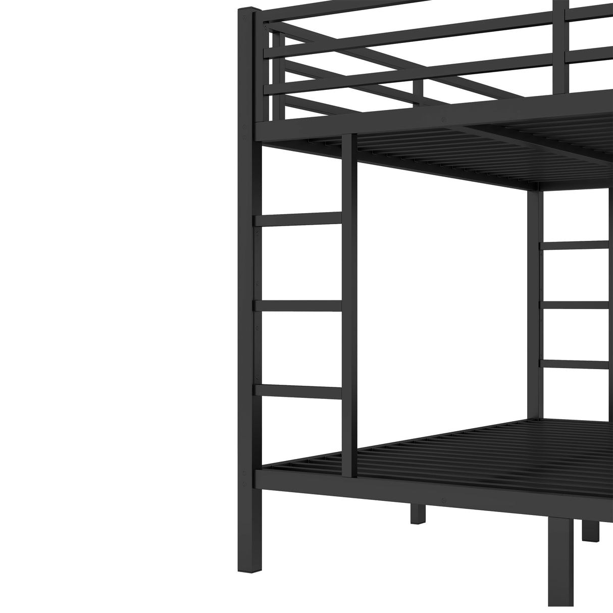 Bellemave Bunk Bed King Over King, Heavy Duty Metal Bunk Bed Frame, King bunk Bed for Adults, Adult bunk beds Heavy Duty, King Bunk Bed, Black Bellemave