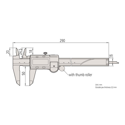 MITUTOYO Digital Caliper, 500-172-30 8"/200MM AOS ABS with Output - WoodArtSupply