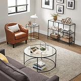 VASAGLE 39.4 Inch Console Table with 3 Shelves, Sofa Tables, Modern Entryway Table, Metal Frame, Tempered Glass Shelf, Entryway Living Room Bedroom, Classic Black and Transparent ULGT027B01 VASAGLE
