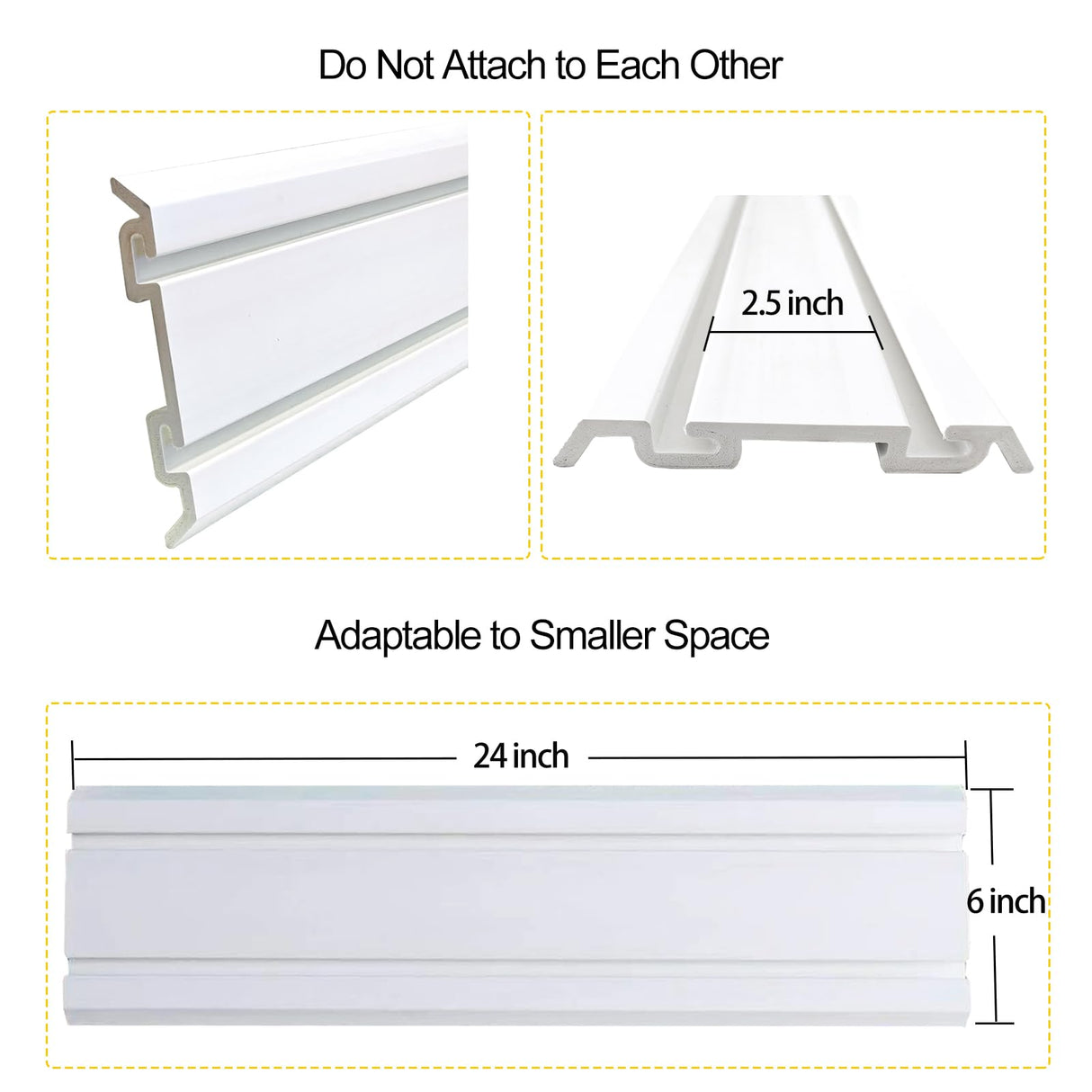 ATOOLA Slatwall Panels 6" x 24", 4-Pack Slatwall Board, PVC Slat Wall Paneling, Heavy Duty Garage Wall Organizer ATOOLA
