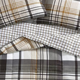 Eddie Bauer - Twin Comforter Set, Reversible Plaid Bedding with Matching Sham, Oeko-Tex Certified, Dorm Essentials (Normandy Grey) Eddie Bauer