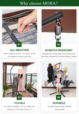 MOJIA Egg Chair with Stand and Oxford Cover, 450lbs Capacity Patio Wicker Hanging Swing Chair Indoor Outdoor with UV Resistant Cushion and Foldable Seat Basket Mojia