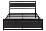 SHA CERLIN Full Size Bed Frame with Modern Headboard, Heavy Duty Platform Metal Base with Square Footboard and 13 Strong Slats Support, No Box Spring Needed, Black SHA CERLIN