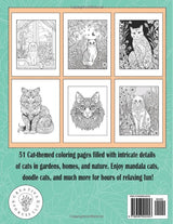 Cats a Cat Lover’s Coloring Book for Adults: 51 Relaxing and Stress Relieving Cat-Themed Scenes, Mandalas and Doodles for Adults, Seniors and Teens WoodArtSupply