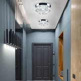 Cainjiazh Mini Chandelier LED Crystal Ceiling Light 2 Layers Flush Mount Ceiling Light Modern Chandelier Lighting for Hallway Staircase Kitchen Bathroom (Cool White) Cainjiazh
