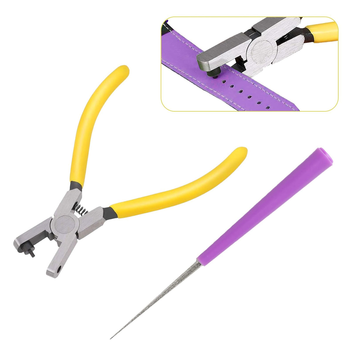 QBXMY7 2pcs Watch Band Hole Punch Plier, 2.0mm Belt & Shoe Strap Punch Tool, Handheld Wrist Belt Leather Hole Punch for DIY Craft & Fabric QBXMY7