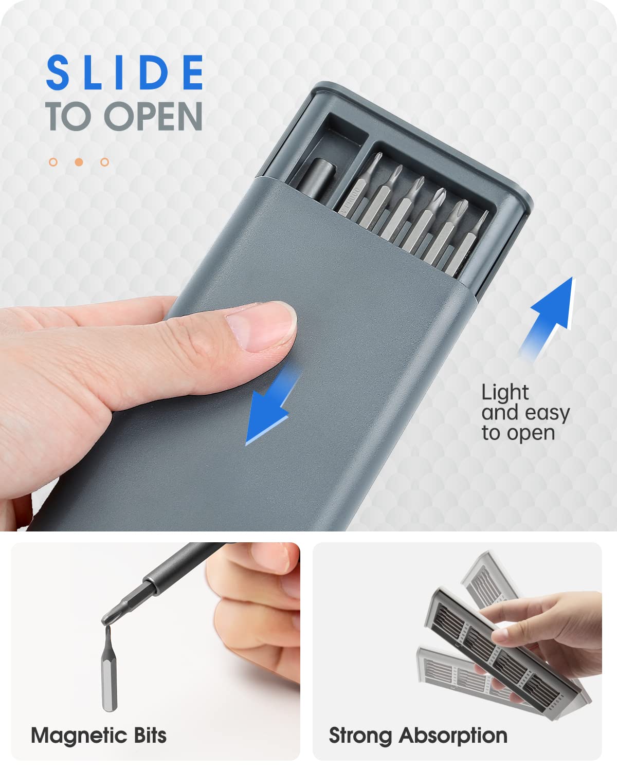 Precision Screwdriver Set, Small Screwdriver with Torx Phillips Head & Flathead, Repair Tool Kit with Magnetic Bits for Electronics, PC, Watch, Jewelry, DIY Projects and Home Repairing Kingsdun