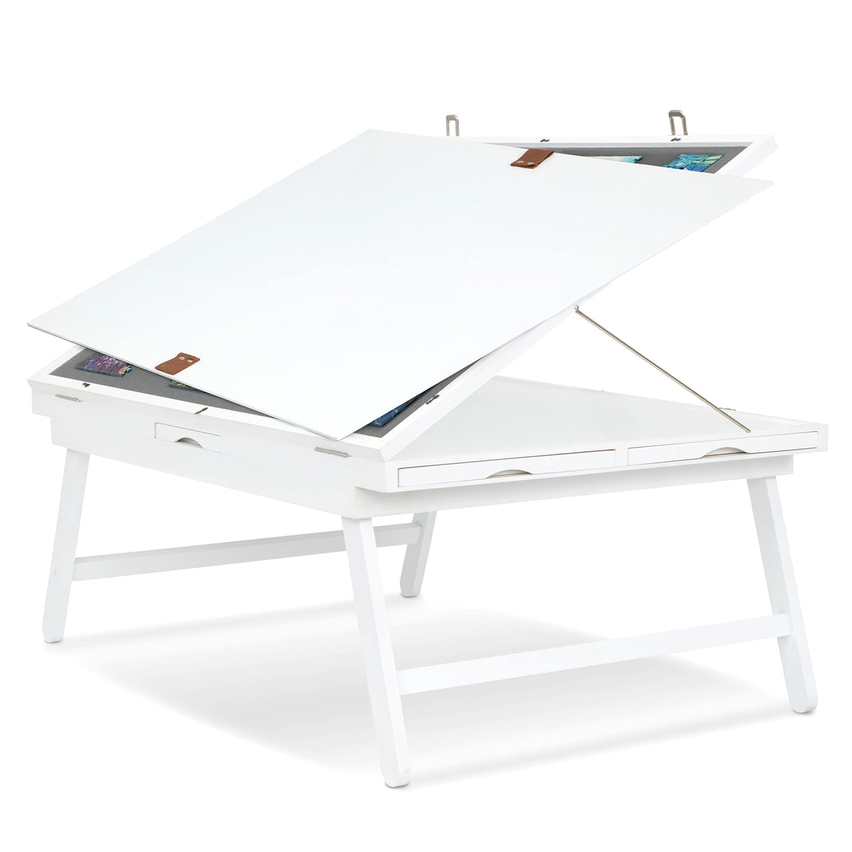 Jumbl Premium 1000-Piece Tilting Puzzle Board Rack w/Felt Surface 6 Removable Sorting Drawers Interlocking Cover | 23” x 31” Wooden Jigsaw Puzzle Table w/Legs | Reinforced Hardwood Construction Jumbl