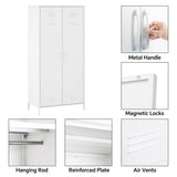 MIOCASA Metal Armoire, Wardrobe Cabinet with Hanging Rod and 1 Shelves Steel Storage Locker Clothes Organizer Closet for Bedroom, Changing Room, Laundry Room, Office MIOCASA