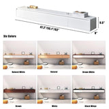 Solid Wood Floating Tv Stand Shelf With 3 Drawers,Wooden Floating Tv Cabinet,Wall Mounted Entertainment Center Floating Media Console,Suitable For Living Room, Bedroom(Brown,63"W x 8"D x 9.5"H) WOLWES