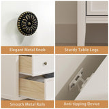 IKENO White 7 Drawer Dresser for Bedroom, Modern Solid Wood Large Storage Cabinet, Simple White Chest of Drawer for Bedroom Living Room Hallway Entryway (White) IKENO