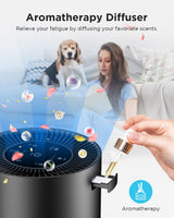 Air Purifiers for Home Large Room Pets Up to 1300 Sq Ft, MOOKA H13 True HEPA Air Purifier Cleaner with 360° Air Inlet, Fragrance, 13dB Air Purifier for Bedroom Wildfire Smoke Pet Dust Pollen (Black) MOOKA