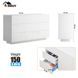 Anbuy LED 9 Drawer Dresser, White Modern Dressers with High Gloss Drawers Dual Chest of Drawers Dresser with Lights for Bedroom (White) Anbuy