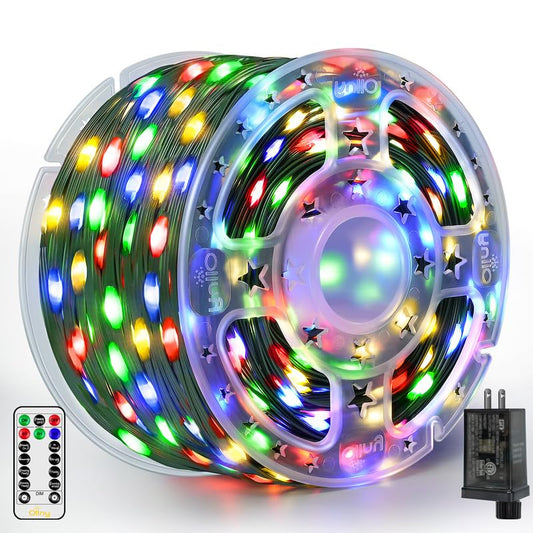 Ollny Christmas Lights 1000 LED 330 FT, IP67 Waterproof Plug in Christmas Tree Lights with Remote, 8 Modes, 3 Timers, Dimmable, House Xmas Indoor Decorations Outdoor Christmas Lights (Multicolored)