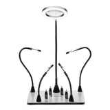 SainSmart Magnetic Helping Hands Soldering Station with an 11.1 x 7.1 Inch Larger Base, 5X LED Magnifying Lamp, 4 PCB Circuit Board Holder & 4 Flexible Magnetic Helping Hands SainSmart