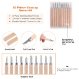 Rustark 34 Piece 3D Printer Accessories Tool Kit Cleaning Needles, Tweezers, Pliers, Scarper, Clean up Knives, Carving Knife Come with Storage Case for Printing Removing, Cleaning, Finishing Rustark