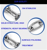 1 PCS Heavy Duty Stainless Steel Chain 550LB Capacity for Punching Bags Hanging Chair Hammocks Swing Trapeze Yoga (20, 4MM) MIKMAYTOO