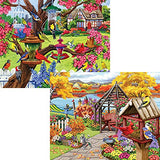 Bits and Pieces – 4-in-1 Multi-Pack Jigsaw Puzzles for Adults – 500 Piece Puzzle Set by Nancy Wernersbach – Also Available in 300 Piece Variant – Each 16" x 20" (Pack of 4 500 Piece Puzzles) Bits and Pieces