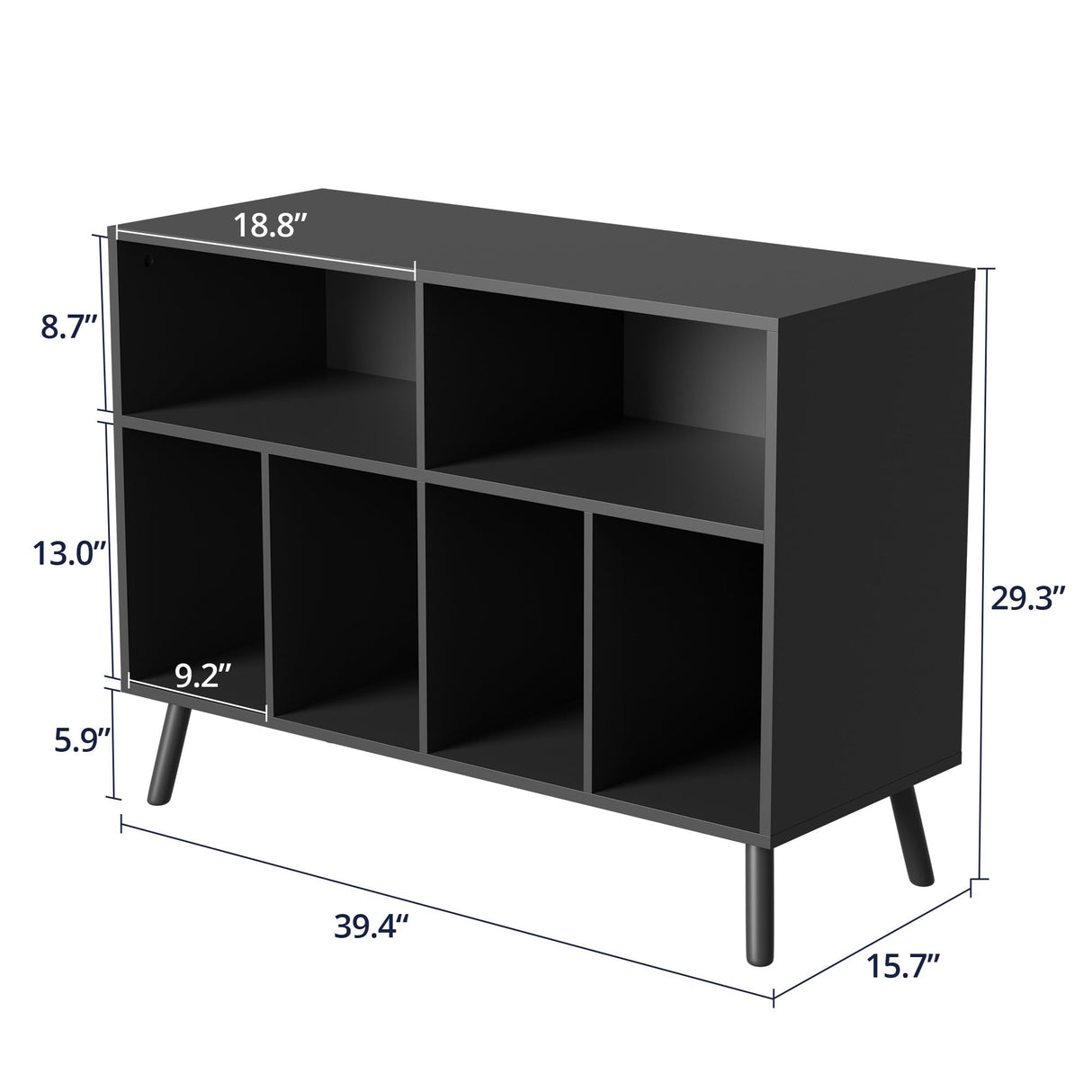 Cozy Castle Record Player Stand, Turntables Stand with Vinyl Record Storage Holds up to 350 Albums, Record Stand Table for Bedroom, Living Room, Office, Black Cozy Castle