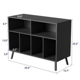 Cozy Castle Record Player Stand, Turntables Stand with Vinyl Record Storage Holds up to 350 Albums, Record Stand Table for Bedroom, Living Room, Office, Black Cozy Castle