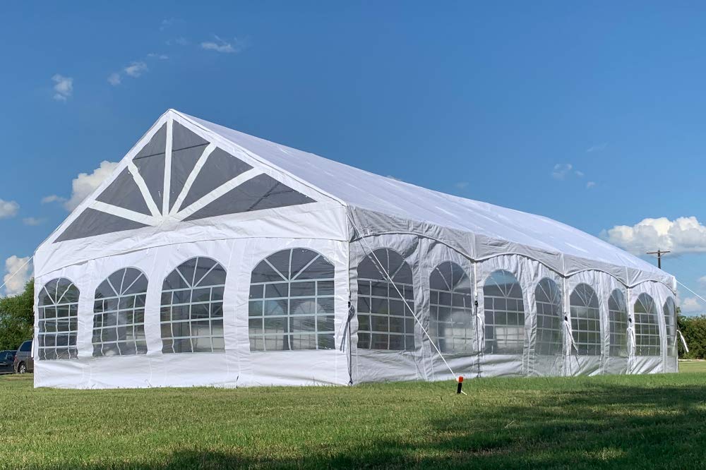 DELTA 40'x20' PE Marquee Party Tent, Tents for Parties, Large Wedding Tent, Carpas para Fiestas,Heavy Duty Canopy, Outdoor Event with Waterproof Top + 5 Storage Bags - WoodArtSupply