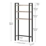 HOOBRO Over The Toilet Storage, 3-Tier Bathroom Organizer Shelf Over Toilet, Freestanding Bathroom Storage Shelves, Space Saver, Easy to Assemble for Room, Greige and Black BG41TS01 HOOBRO